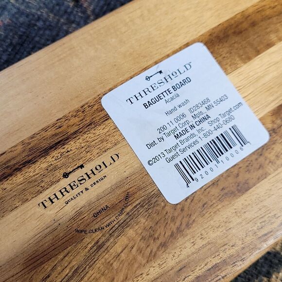 Threshold Acacia Wooden Baguette Cutting Board 17.5" X 4" - Picture 4 of 6